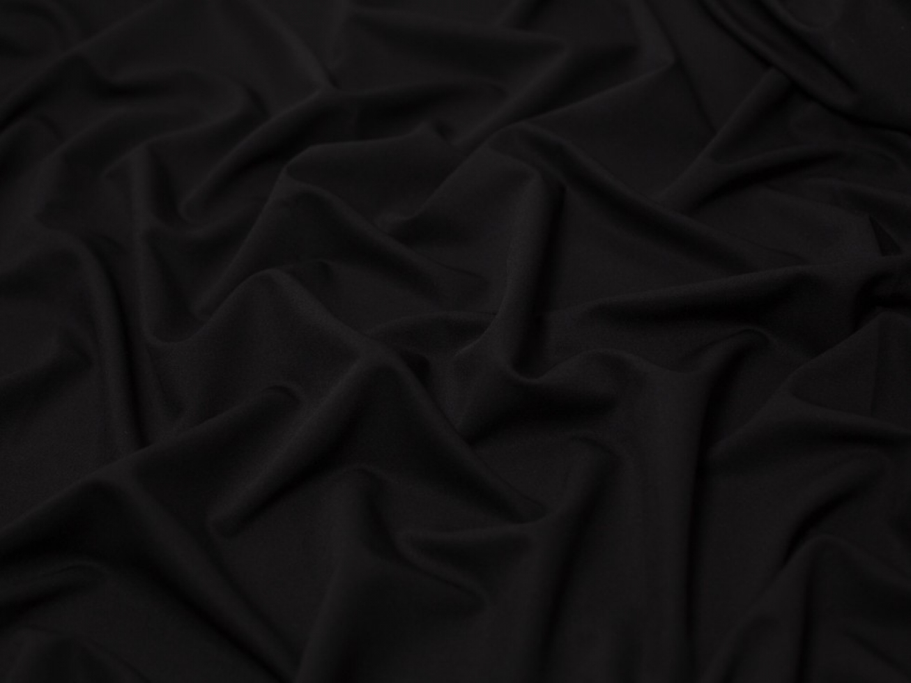 Minerva Core Range Stretch Woven Fine Gabardine Twill Fabric Black