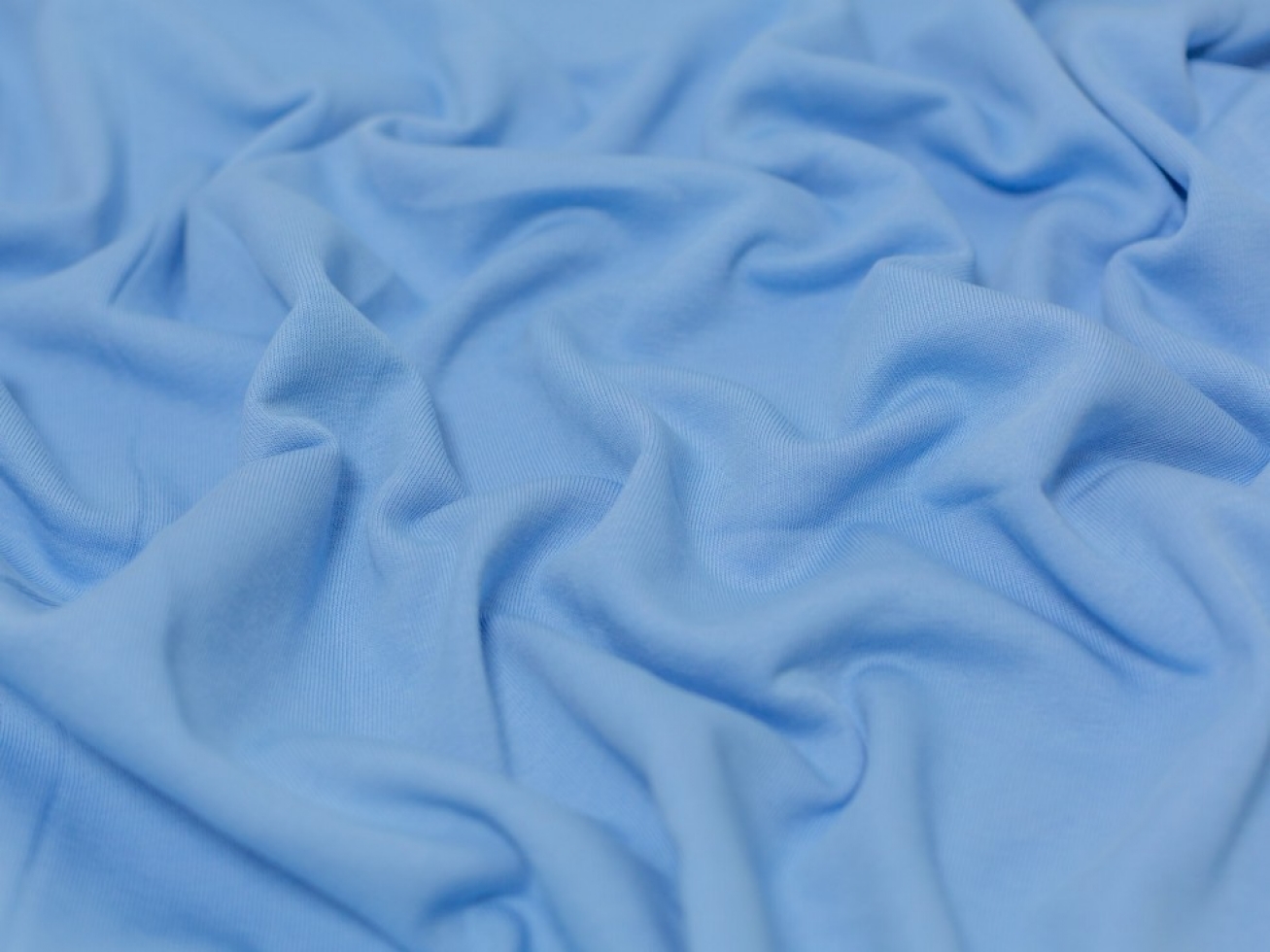Minerva Core Range Polycotton Fleece Back Sweatshirt Stretch Knit Fabric Light Blue