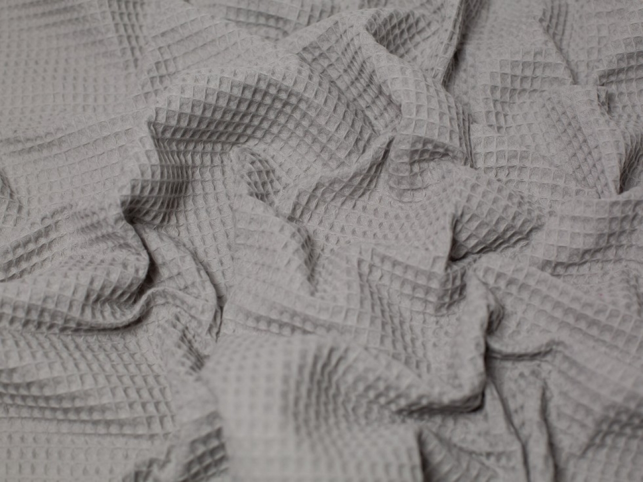Minerva Core Range Medium Cotton Waffle Fabric Silver Grey