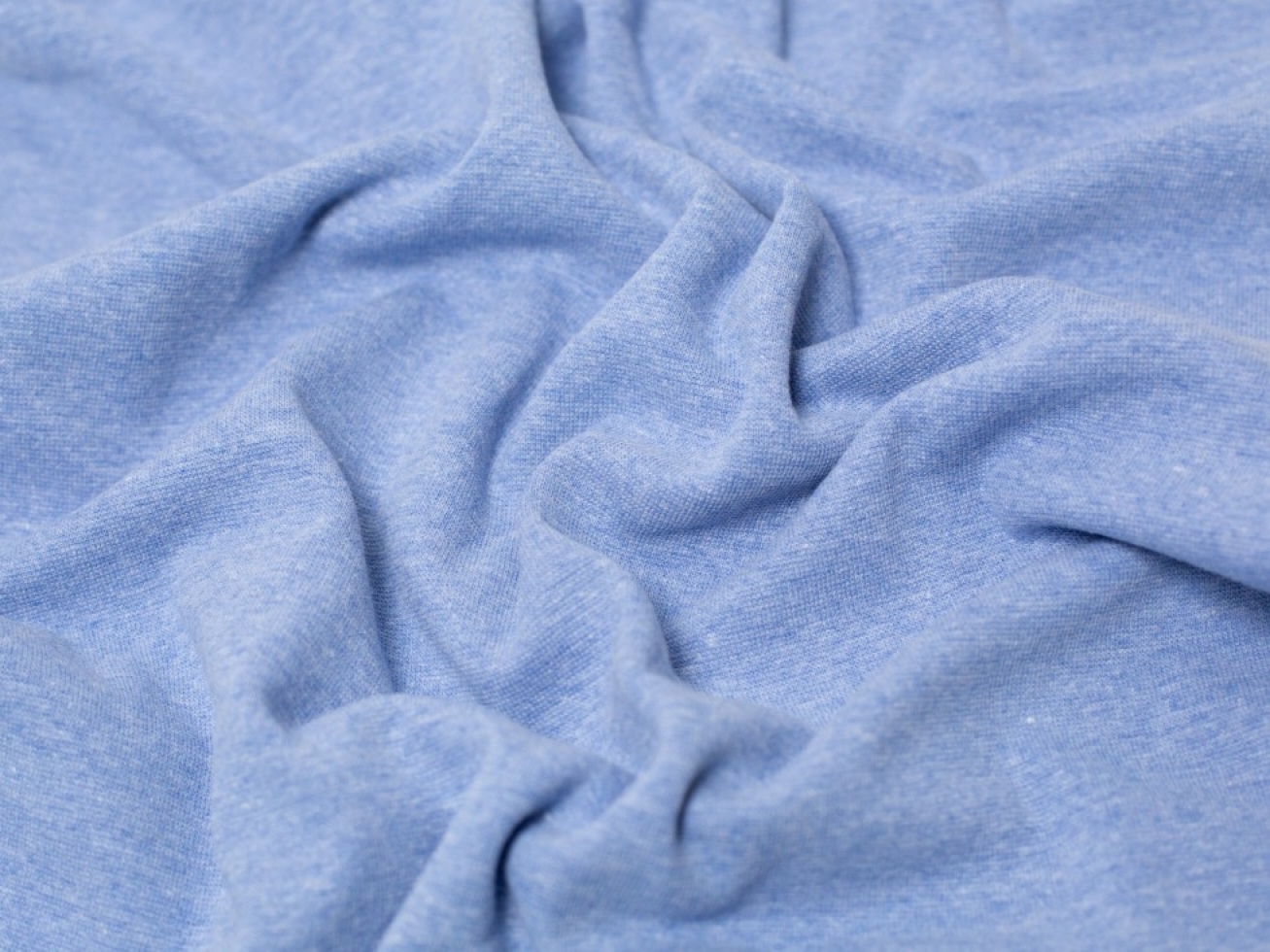 Minerva Core Range Melange Tubular Ribbing Stretch Knit Fabric Seaside