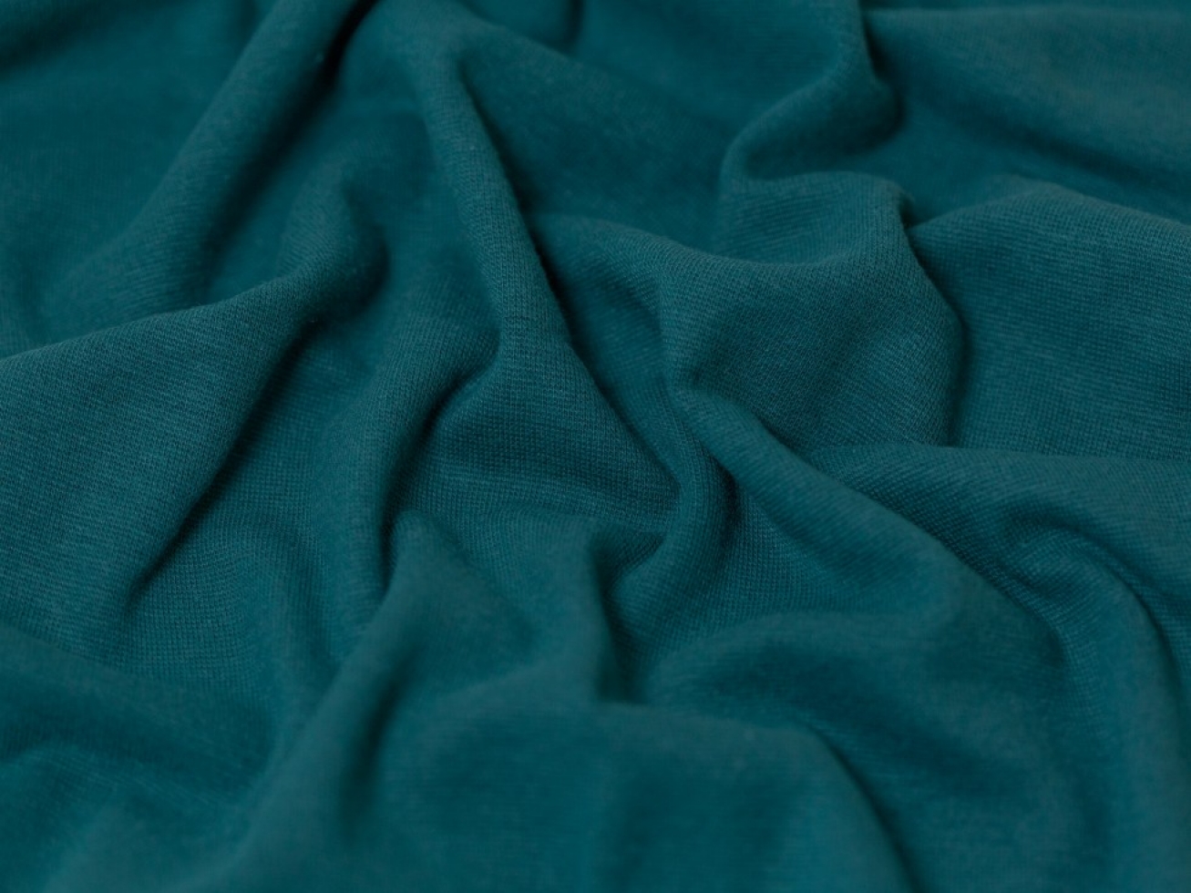 Minerva Core Range Tubular Ribbing Stretch Knit Fabric Dark Petrol