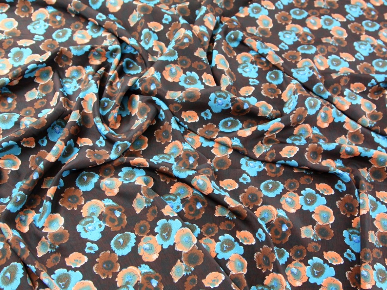 Microfibre Smooth Crepe Fabric Chocolate