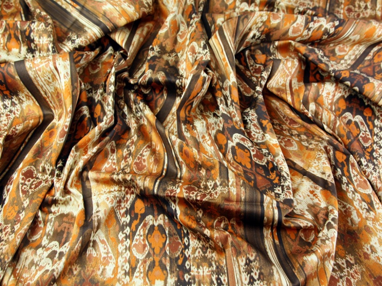 Woven Stretch Cotton Sateen Fabric Burnt Orange
