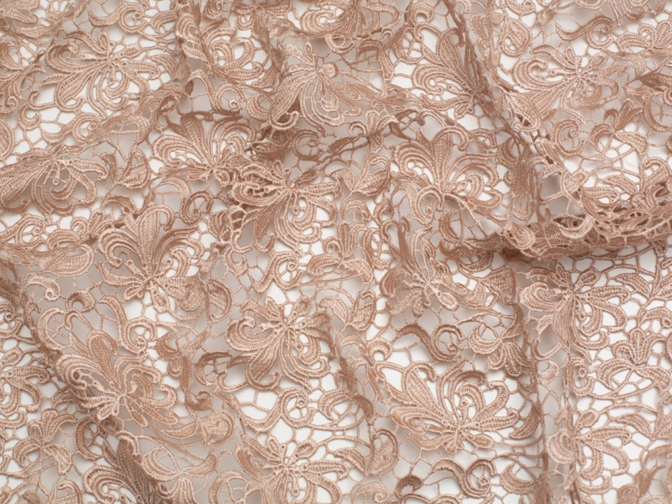 Minerva Core Range Heavy Guipure Lace Fabric Beige
