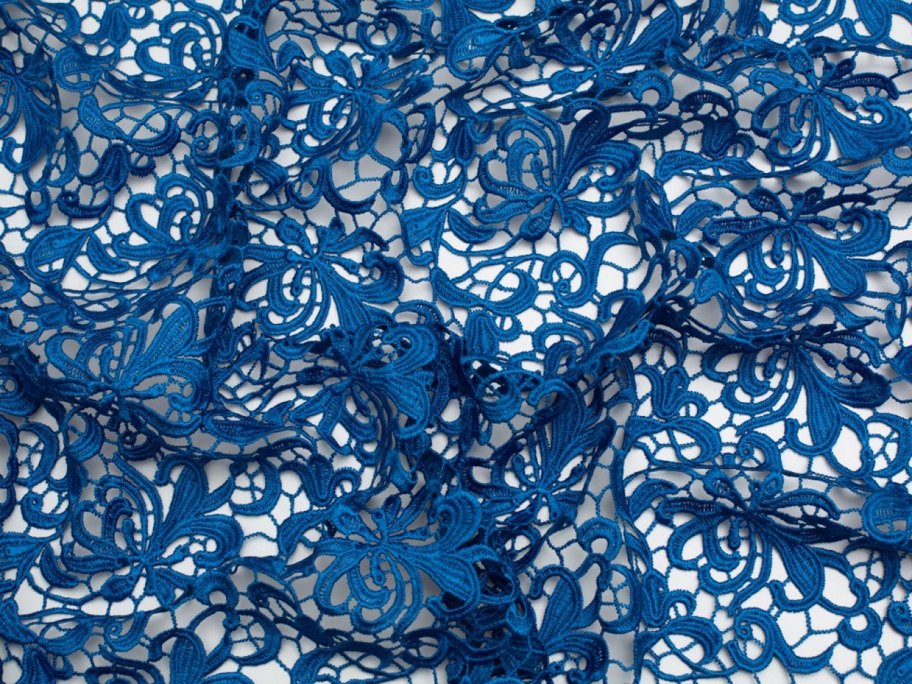 Minerva Core Range Heavy Guipure Lace Fabric Royal Blue