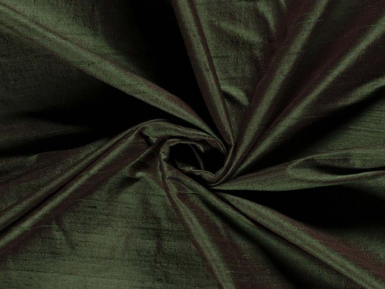 Pure Silk Dupion Fabric Dark Green