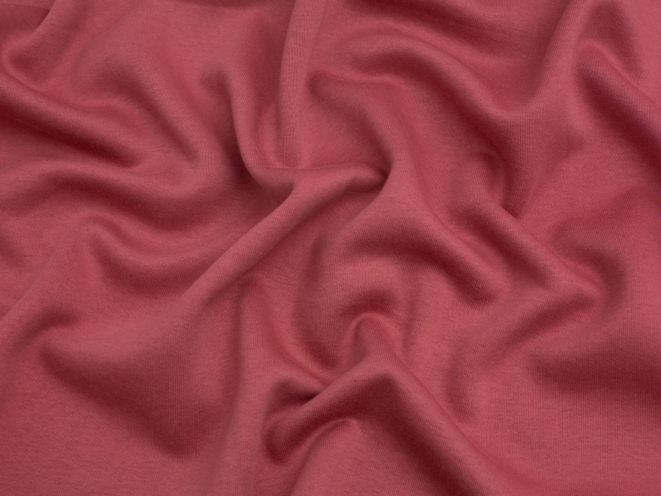 Minerva Core Range Polycotton Fleece Back Sweatshirt Stretch Knit Fabric Dusky Pink