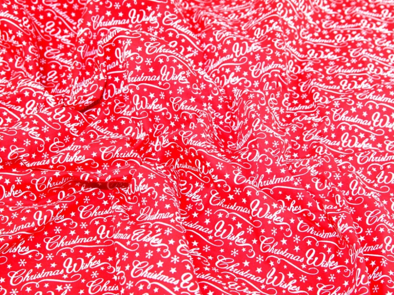 Printed Polycotton Fabric Red