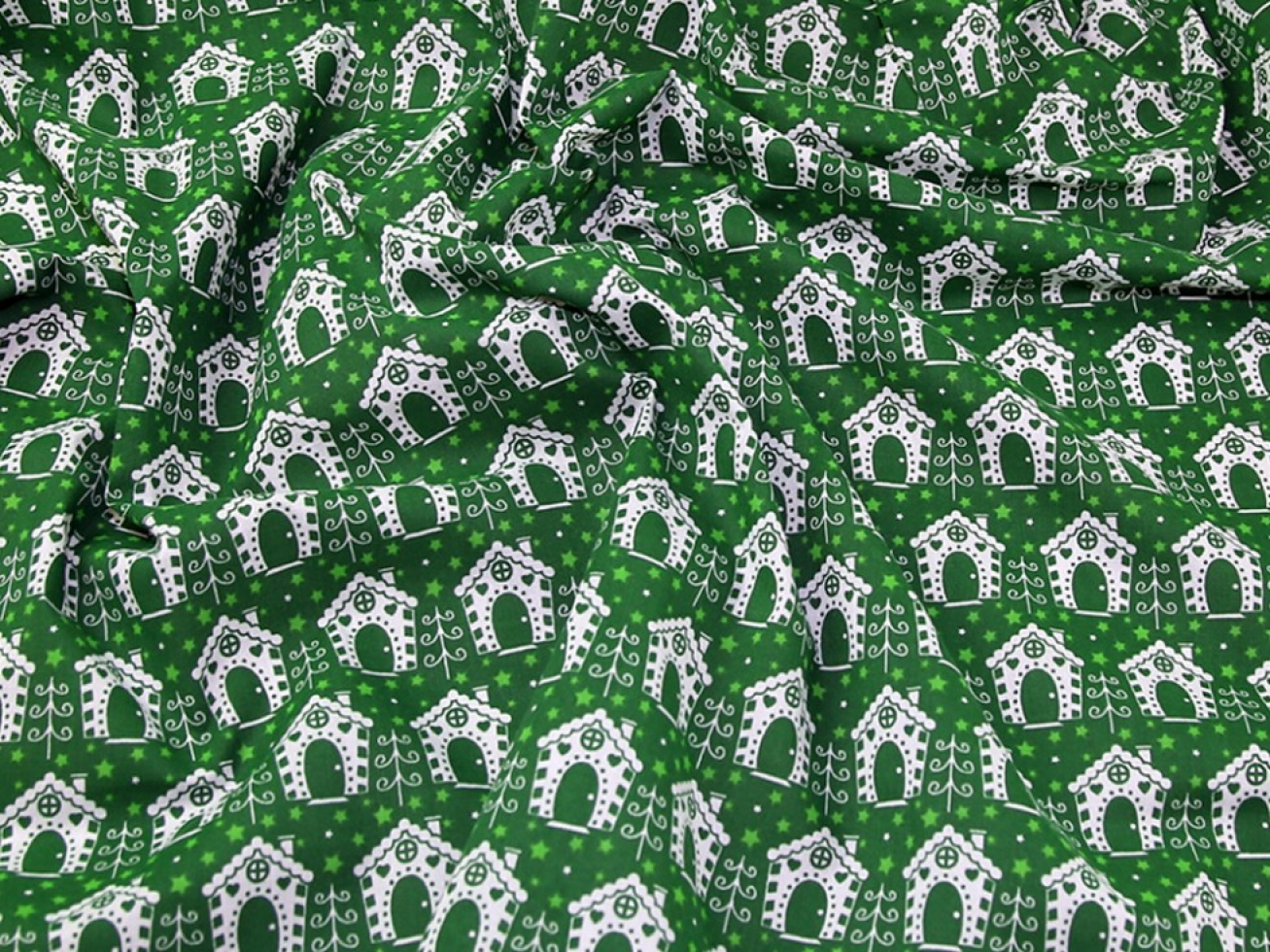 Printed Polycotton Fabric Green