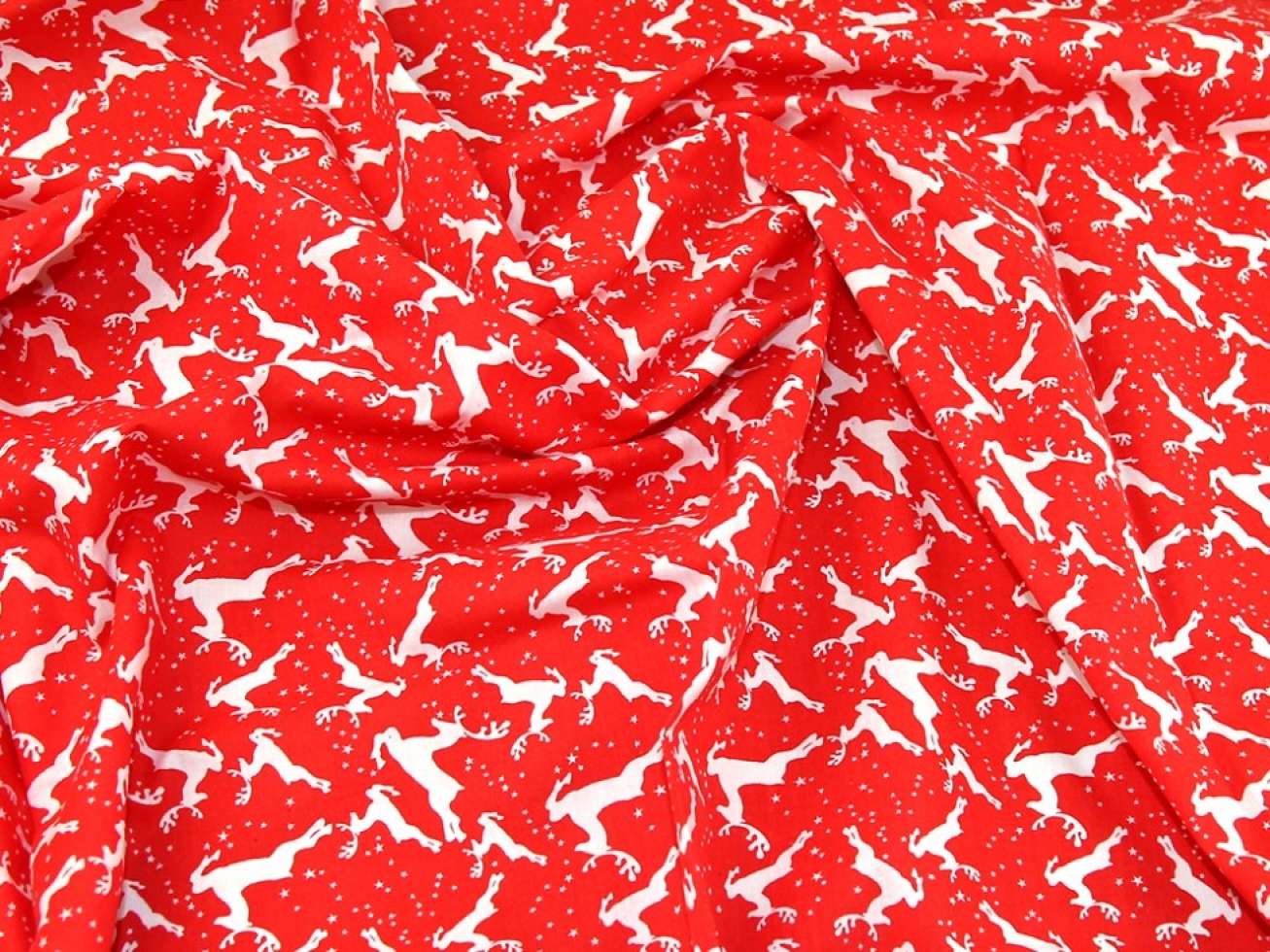 Printed Polycotton Fabric Red