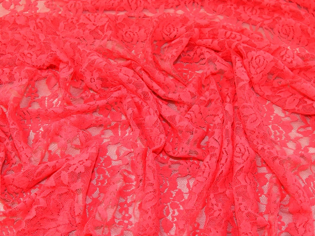 Stretch Lace Fabric Raspberry