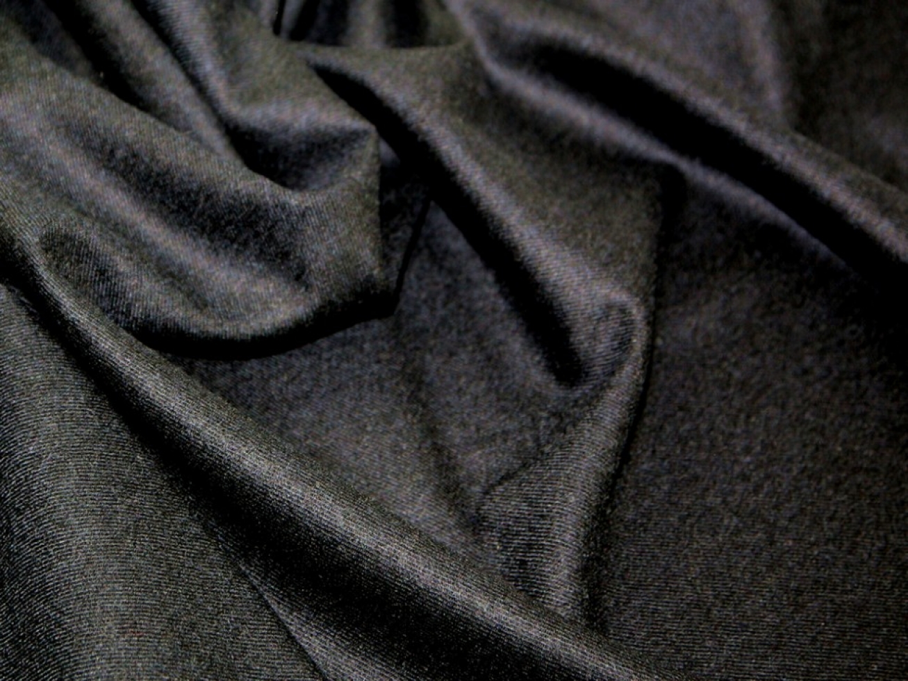 Stretch Woven Wool Twill Suiting Fabric Navy Blue