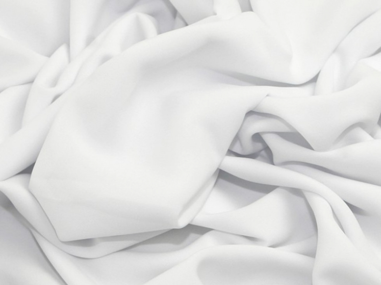 Smooth Polyester Crepe Fabric White