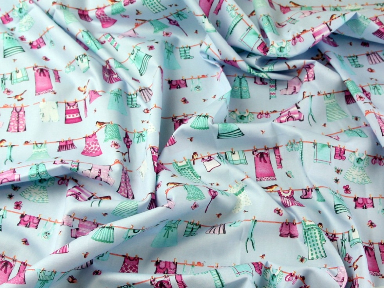 100% Cotton Poplin Fabric Blue