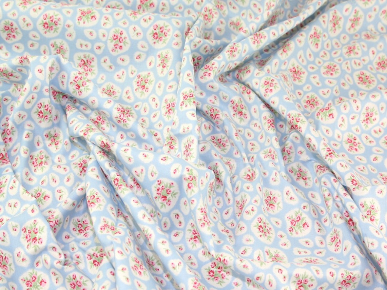 Cotton Lawn Fabric Sky Blue