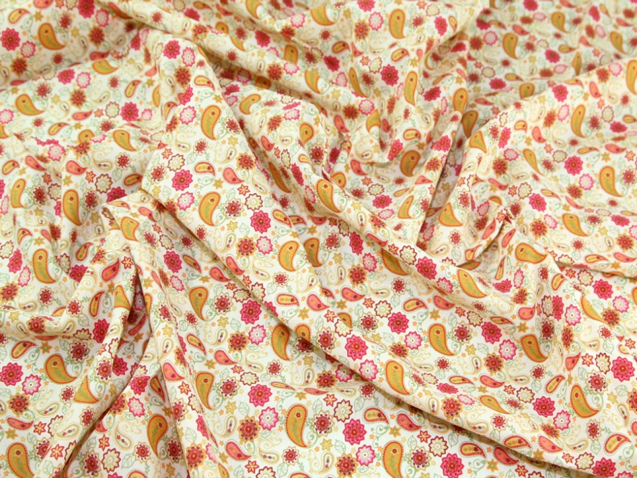 Cotton Lawn Fabric Orange