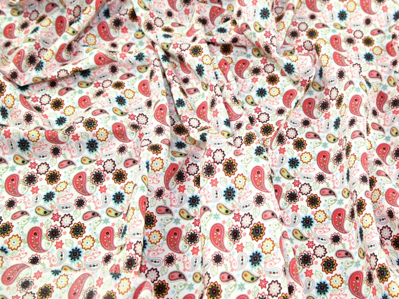 Cotton Lawn Fabric Coral