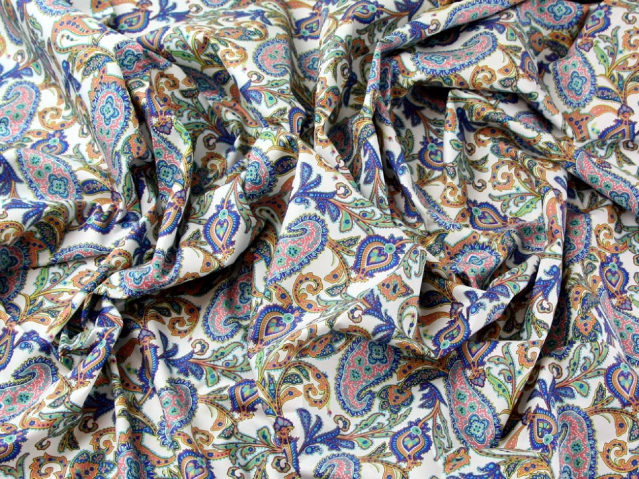 Cotton Lawn Fabric Blue