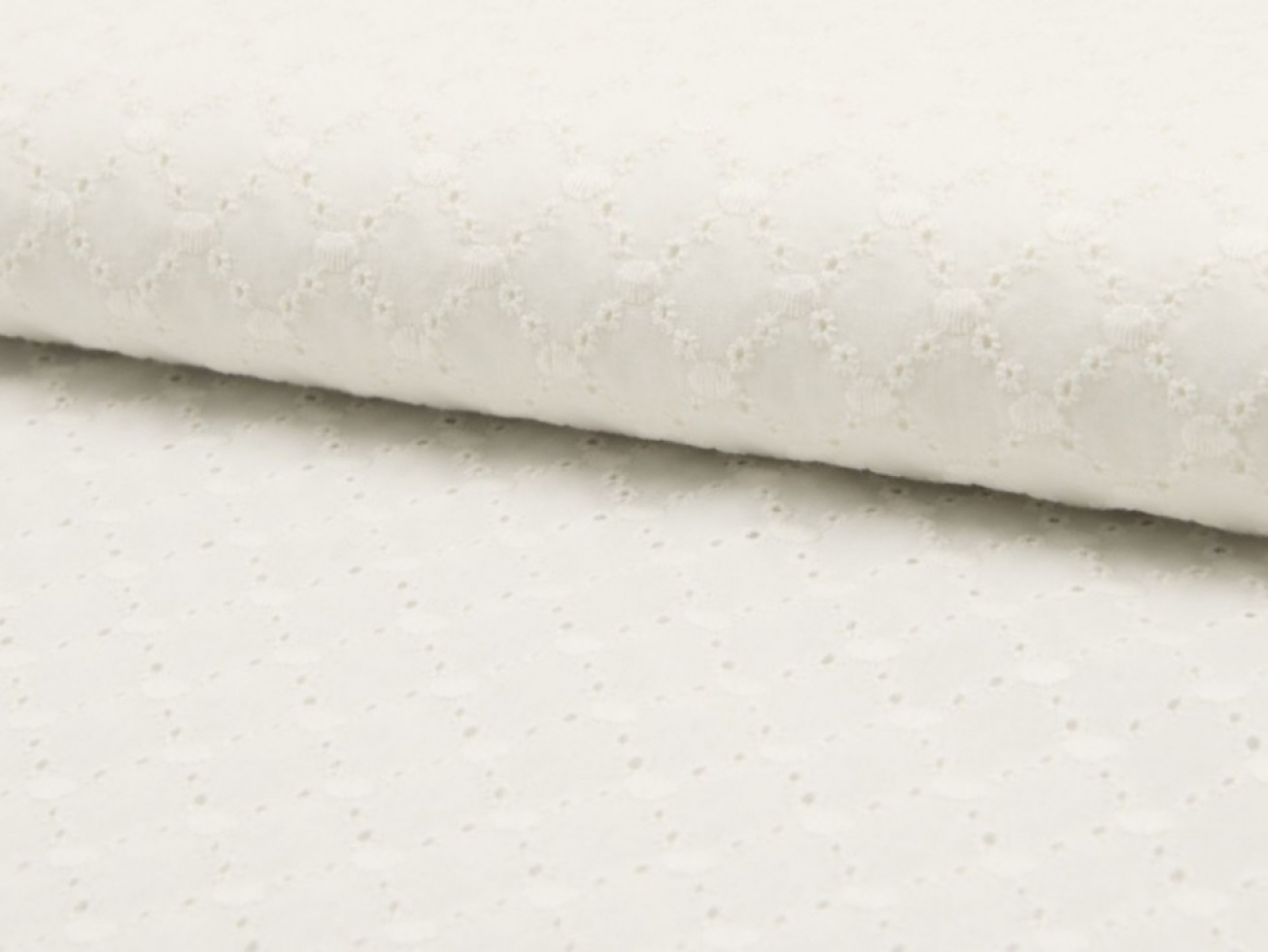 Broderie Anglaise Cotton Fabric Cream