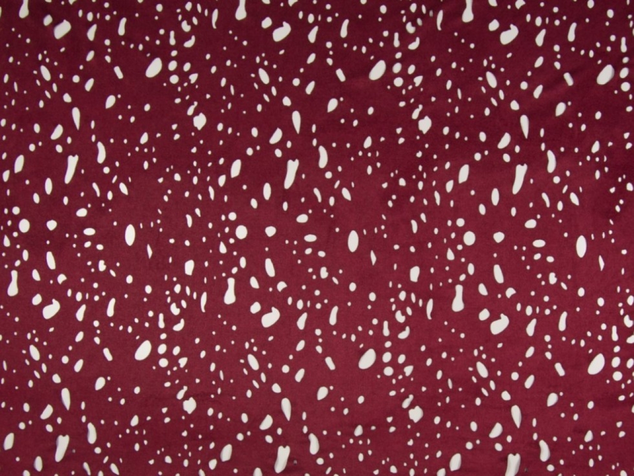 Laser Cut Faux Suede Stretch Knit Fabric Bordeaux
