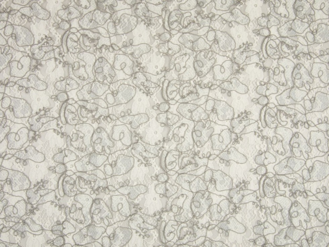 Embroidered Lace Fabric Taupe