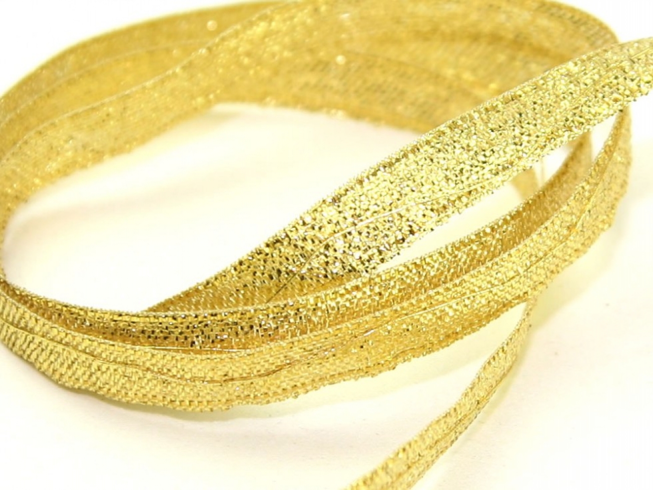 Lame Pull Cord Ribbon Gold