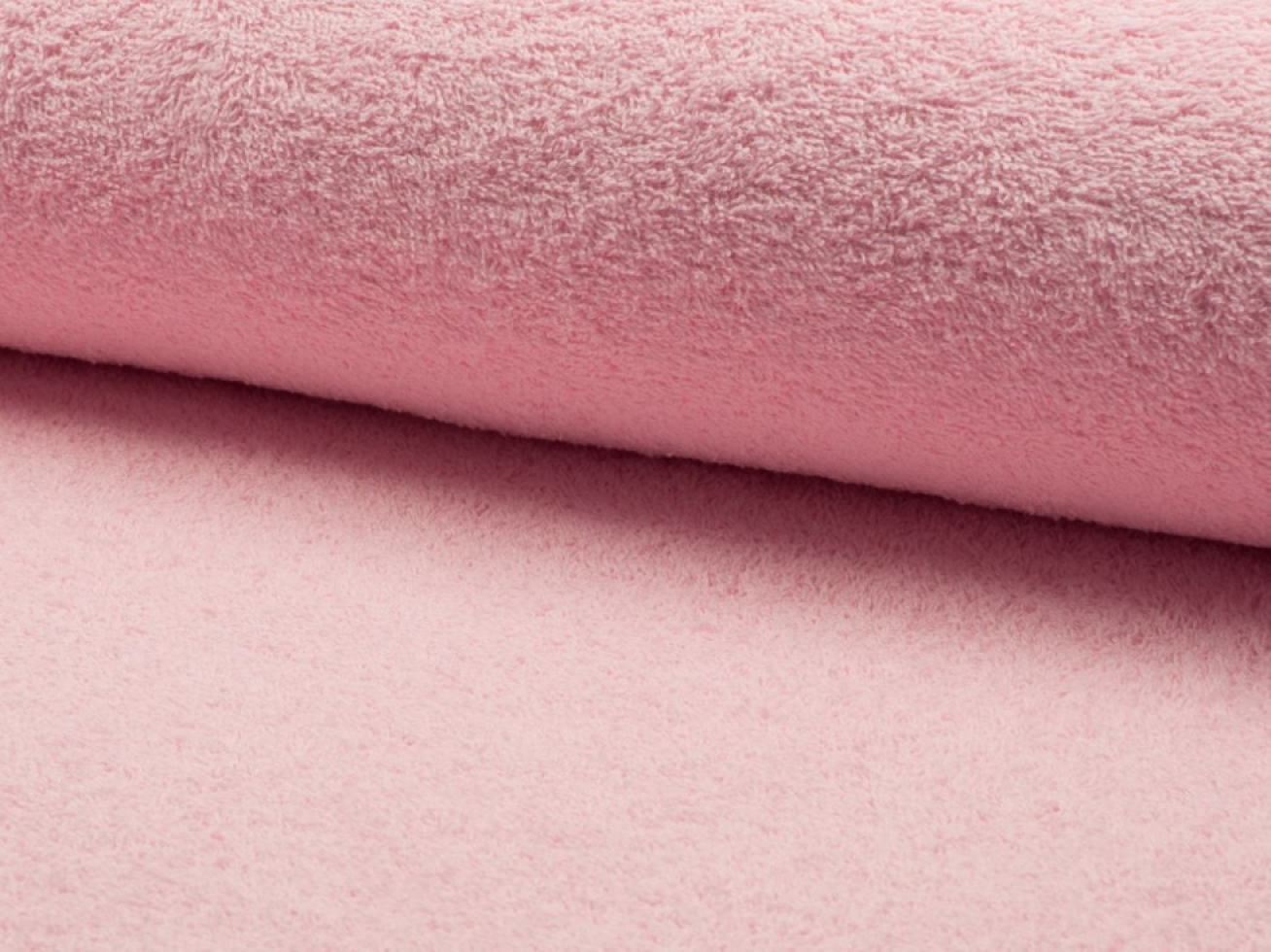 Cotton Terry Towelling Fabric Light Rose Pink