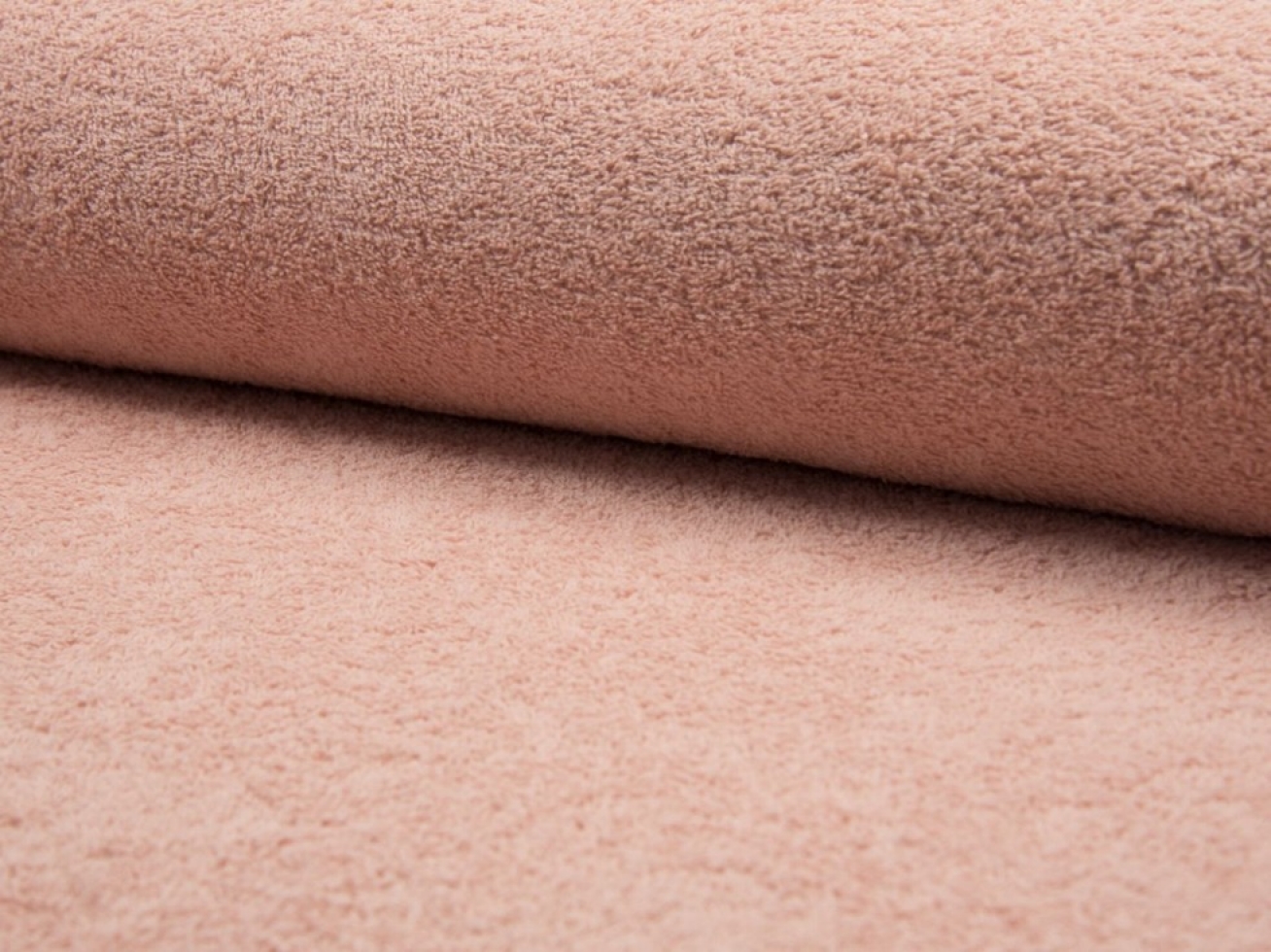 Cotton Terry Towelling Fabric Light Salmon