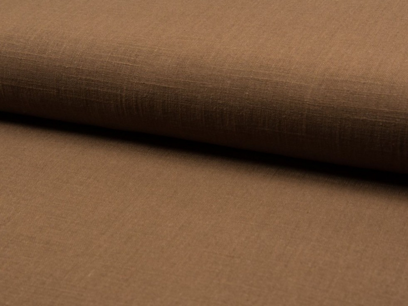 Washed Slub Linen Viscose Fabric Chocolate Brown