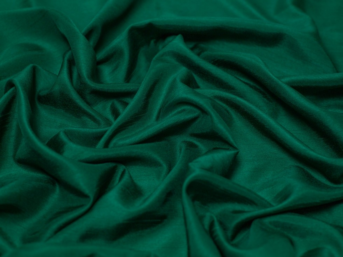 Minerva Core Range Satin Back Dupion Fabric Bottle Green
