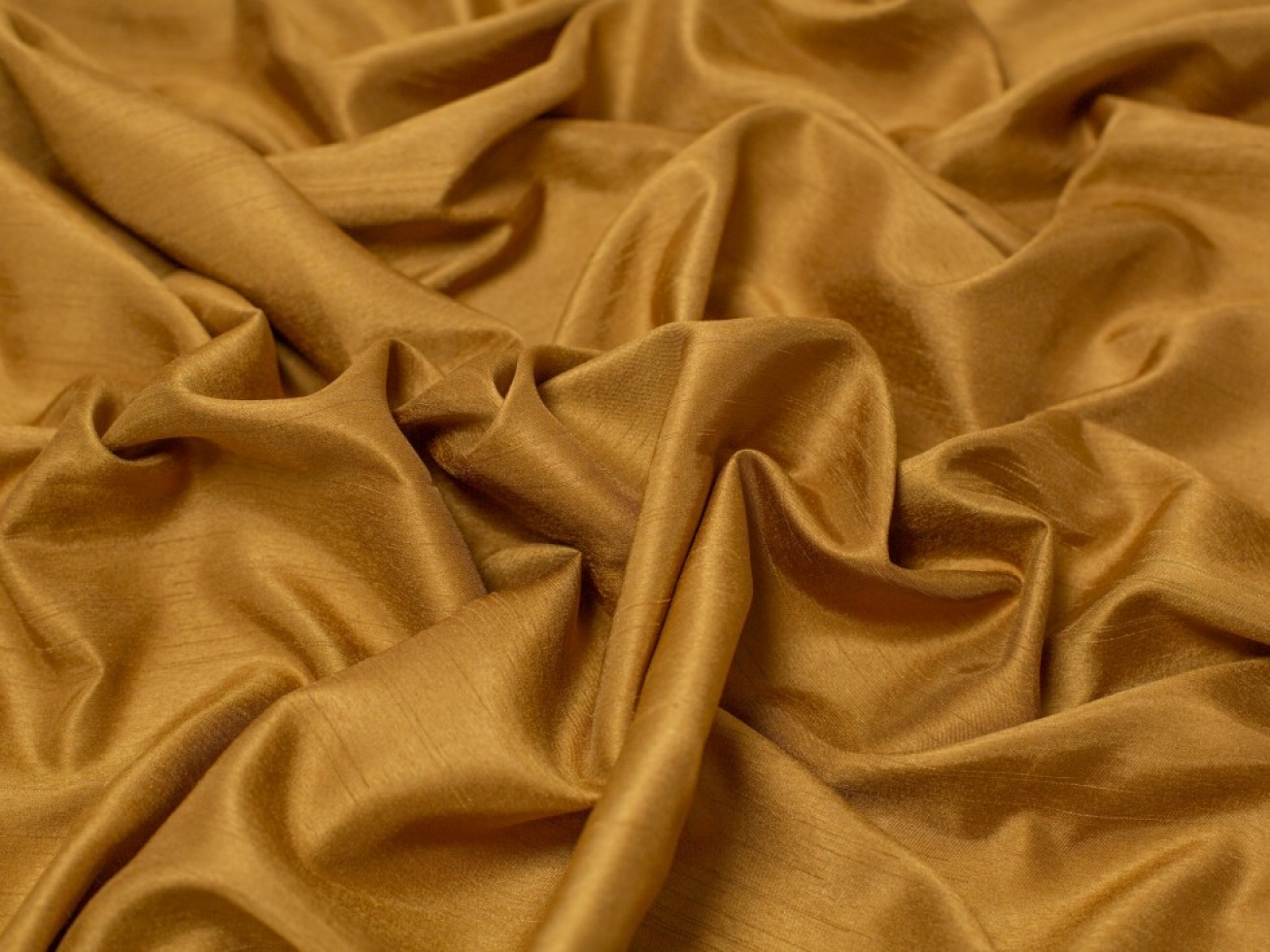 Minerva Core Range Satin Back Dupion Fabric Gold
