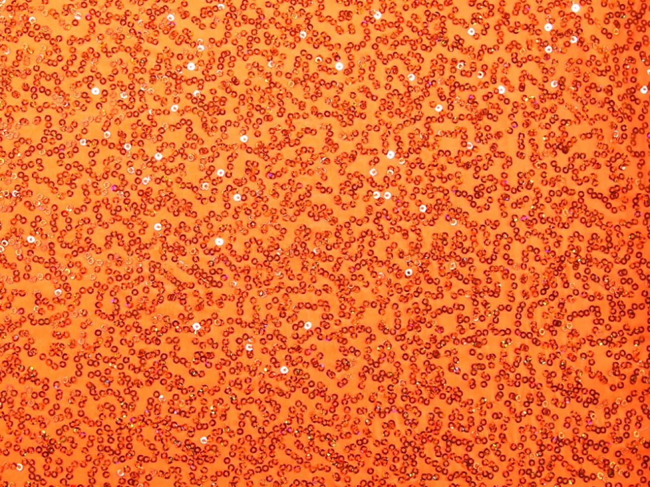 Minerva Core Range Sequin ITY Silky Stretch Knit Fabric Flo Orange