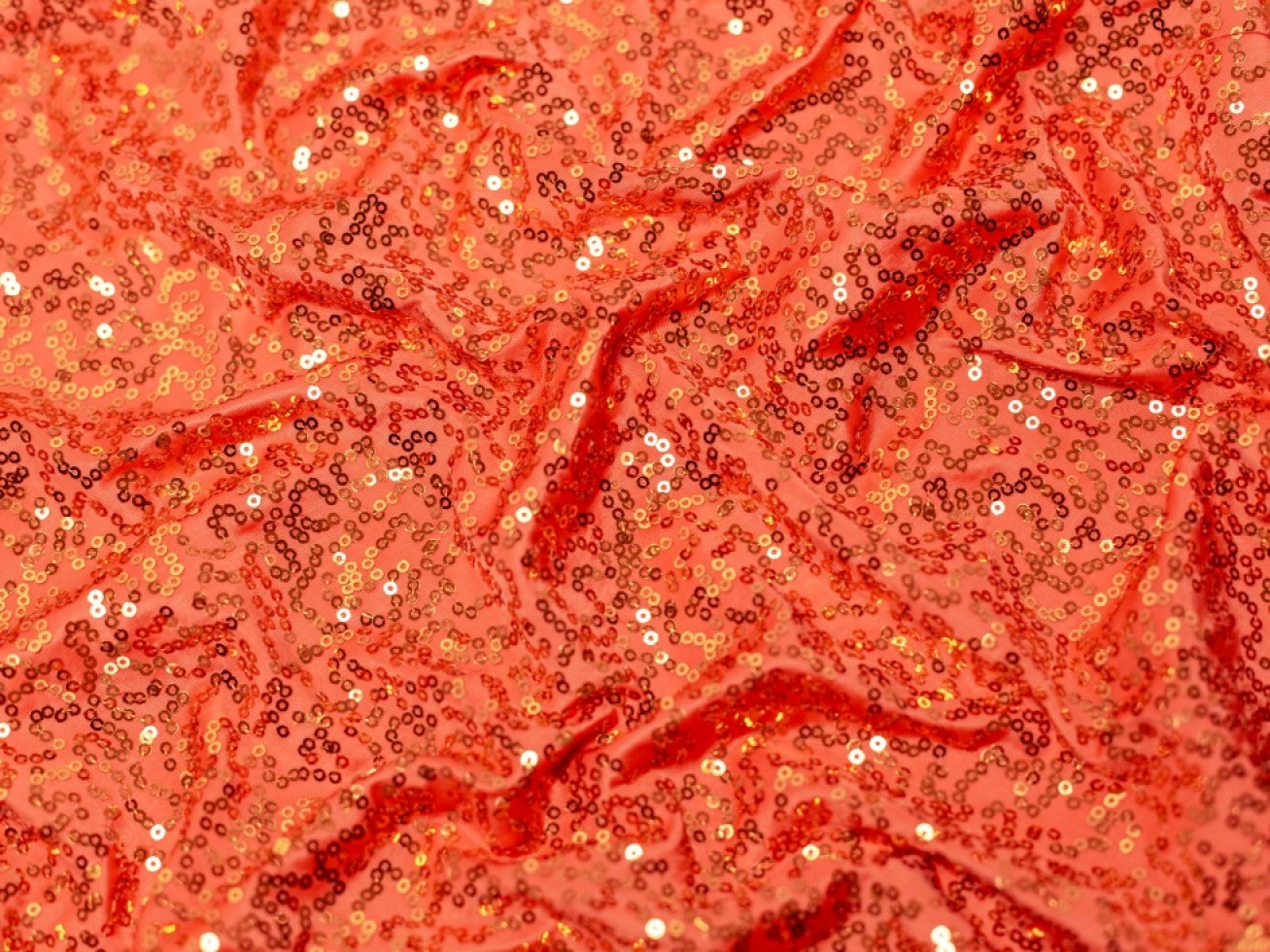 Minerva Core Range Sequin ITY Silky Stretch Knit Fabric Orange