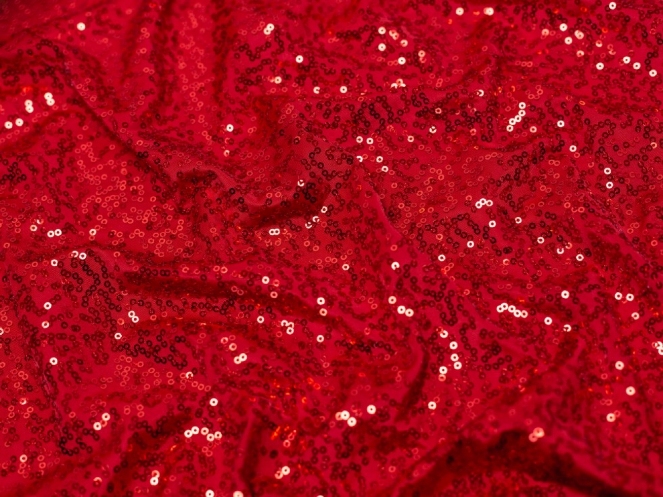 Minerva Core Range Sequin ITY Silky Stretch Knit Fabric Red
