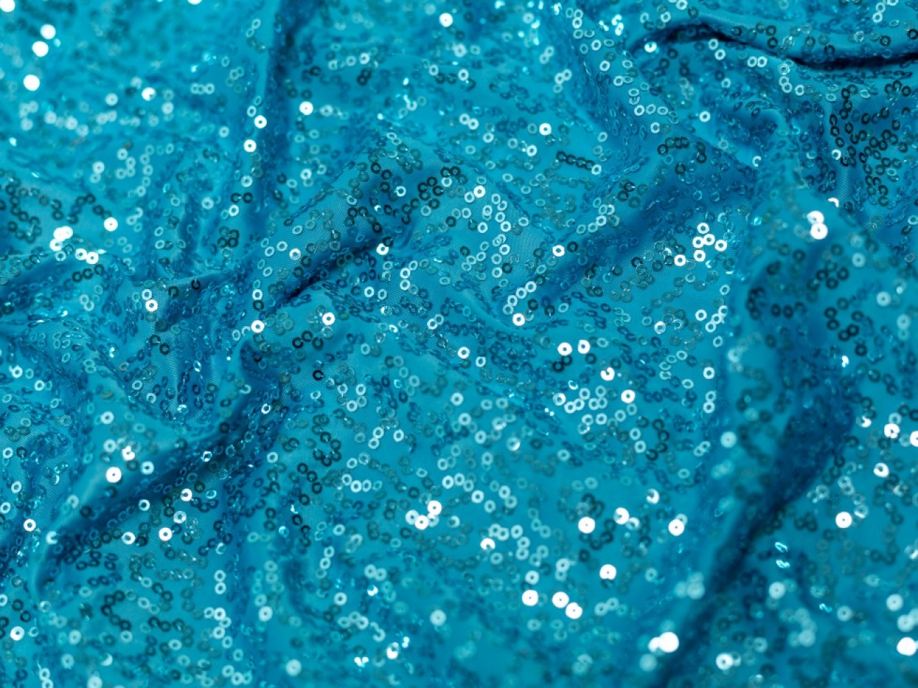 Minerva Core Range Sequin ITY Silky Stretch Knit Fabric Turquoise