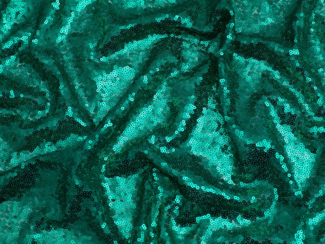 Minerva Core Range Sequin Mesh Fabric Aqua Green