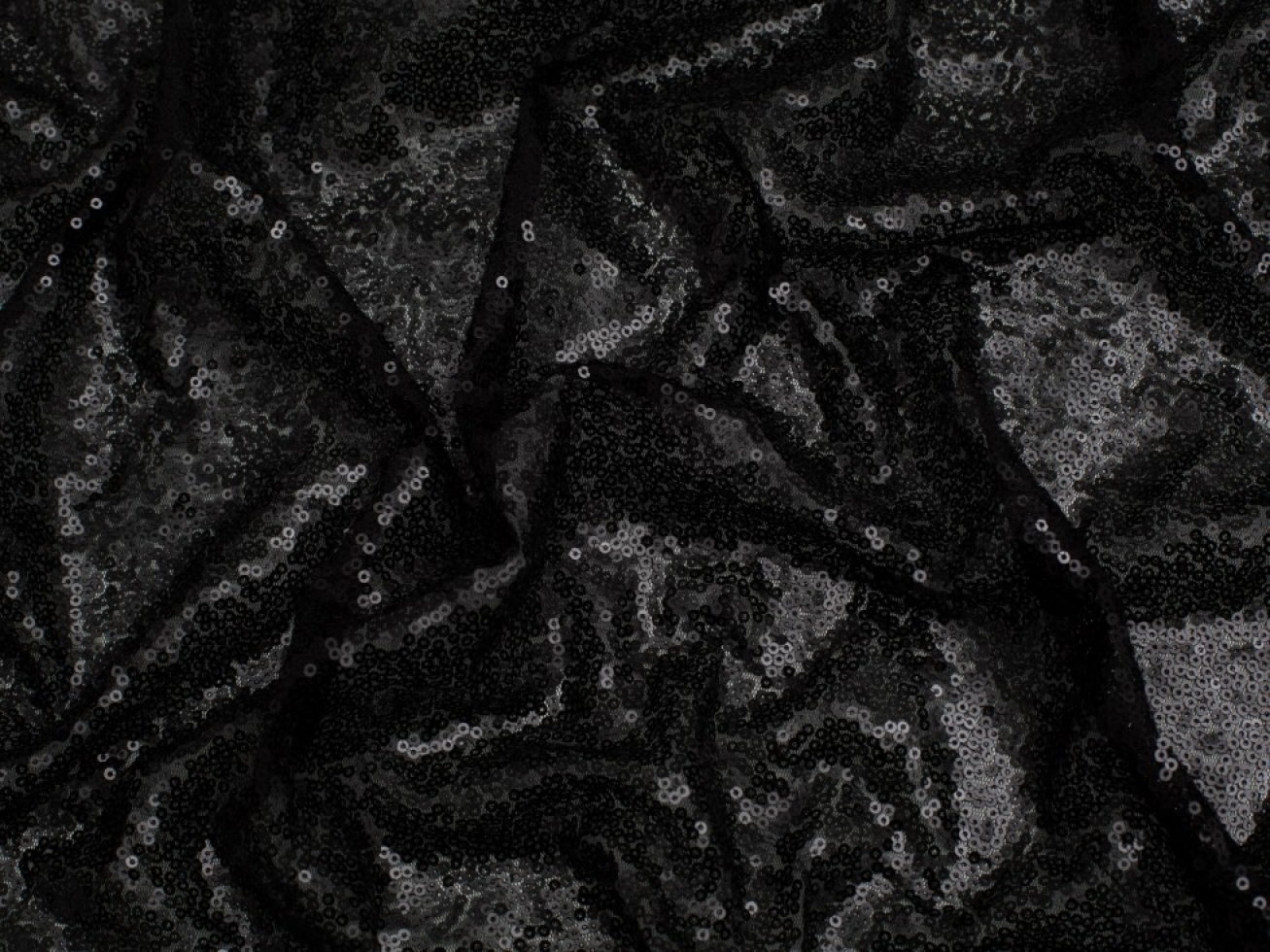 Minerva Core Range Sequin Mesh Fabric Black