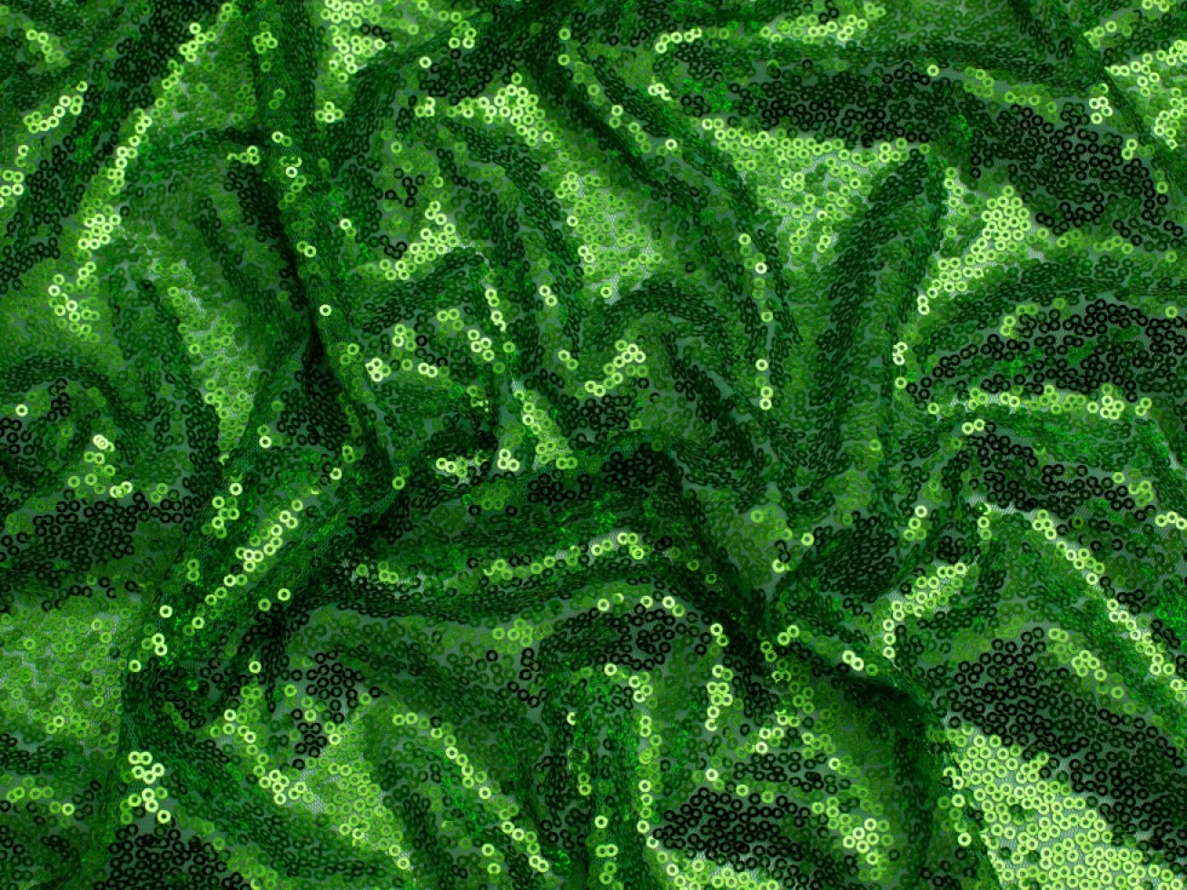 Minerva Core Range Sequin Mesh Fabric Emerald Green