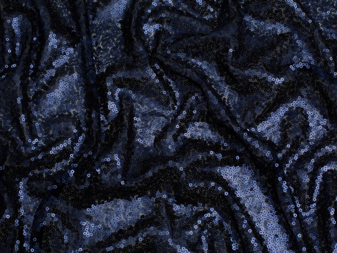Minerva Core Range Sequin Mesh Fabric Navy Blue
