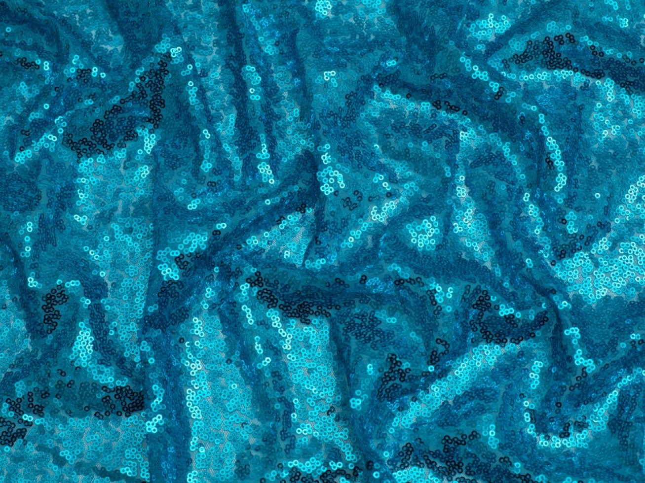 Minerva Core Range Sequin Mesh Fabric Turquoise