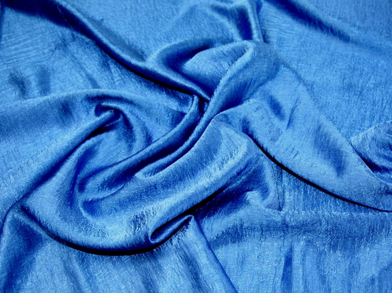 Soire Crinkle Satin Fabric Royal Blue