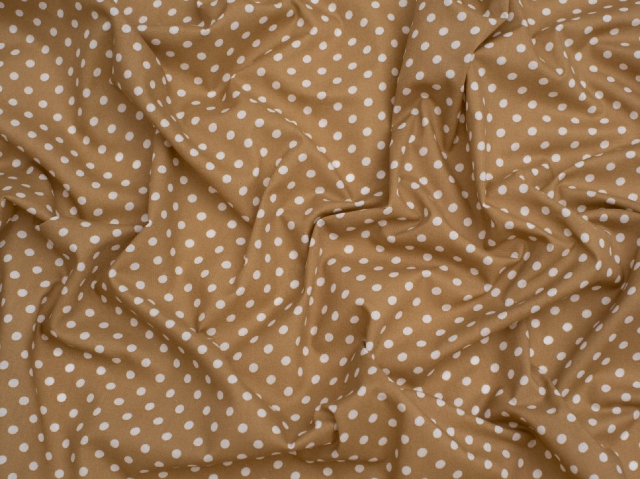 Minerva Core Range Printed Polycotton Fabric Tan