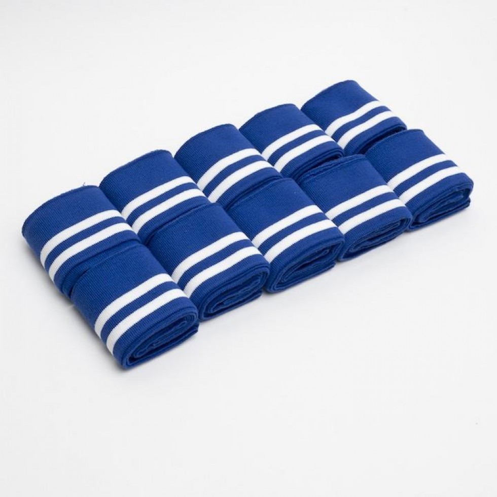 Minerva Core Range Knitted Cuff Ribbing Royal & White