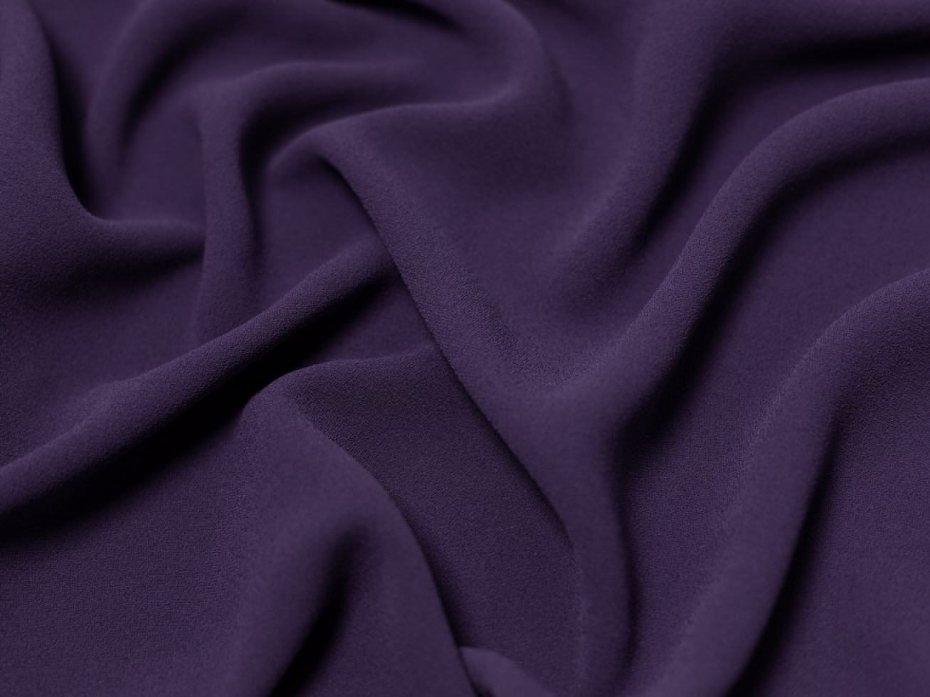 Minerva Core Range Heavy Triple Crepe Fabric Aubergine