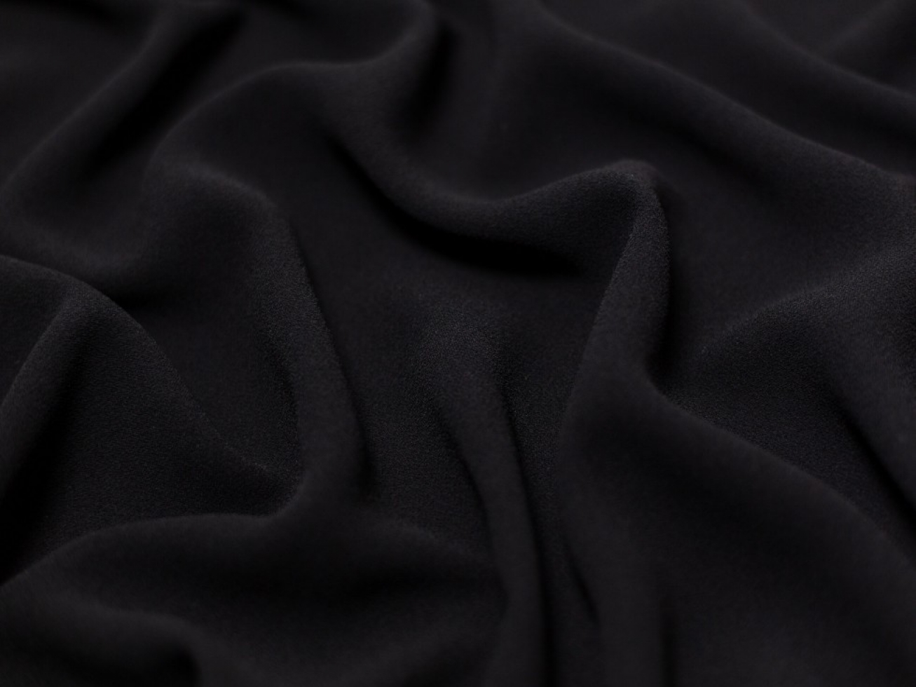 Minerva Core Range Heavy Triple Crepe Fabric Black