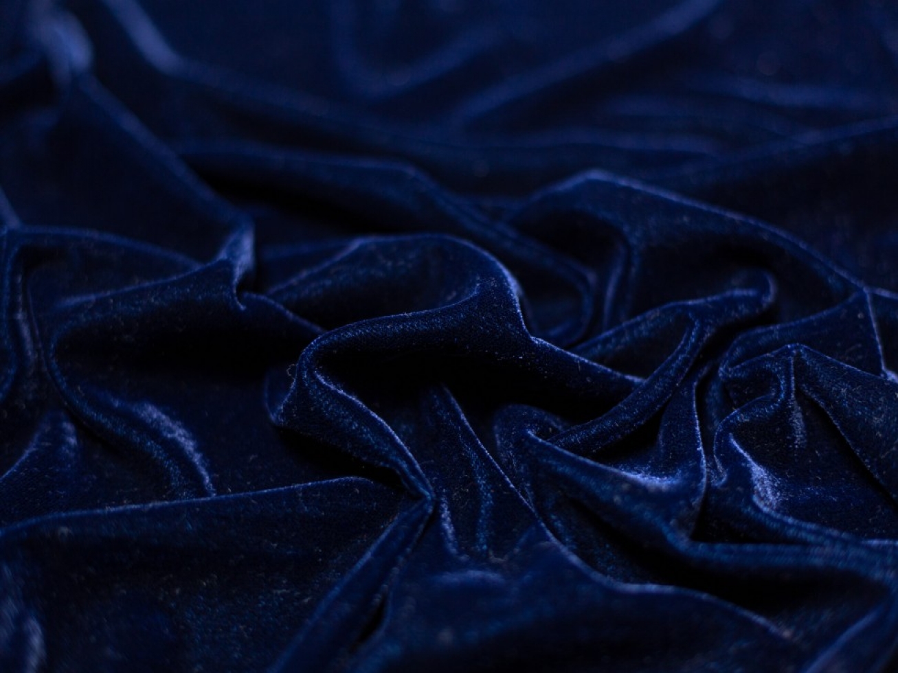 Minerva Core Range Triple Crown Velvet Fabric Navy Blue