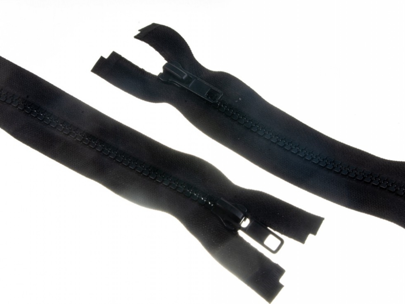 Two Way Chunky Open End Zips Black