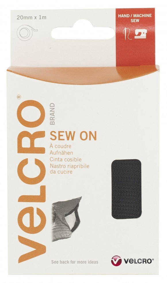 Velcro Sew On Hook & Loop Black