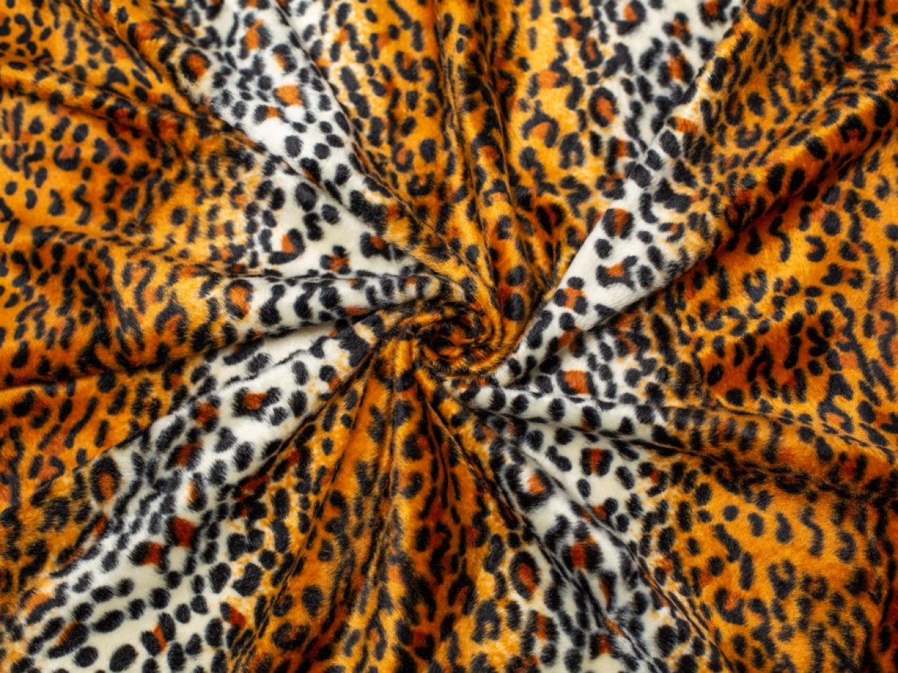 Minerva Core Range Velboa Faux Fur Fabric Cheetah