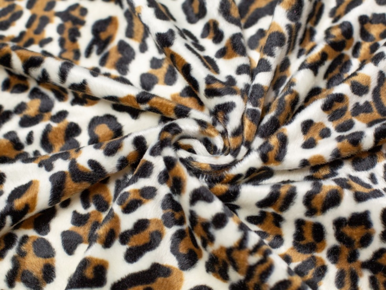 Minerva Core Range Velboa Faux Fur Fabric Snow Leopard